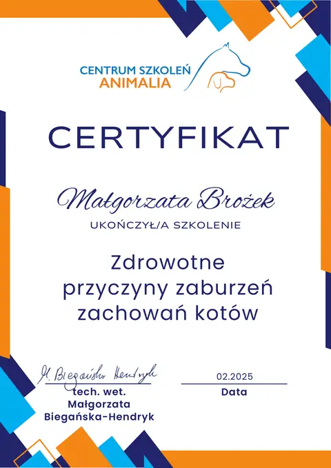 Certyfikat szkoleniowy