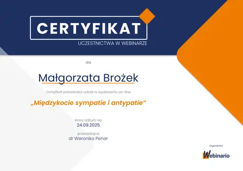 Certyfikat szkoleniowy